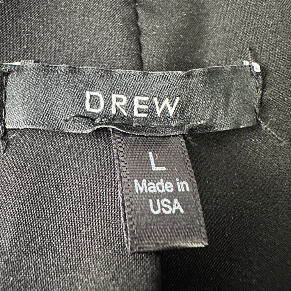 Drew Navy Blue‎ Textured Knit Blazer Jacket Side Stripe Womens Large Made in USA
